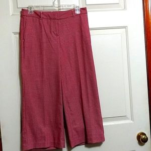 Red/Dark Pink Checkered Design Wide LEG PANTS